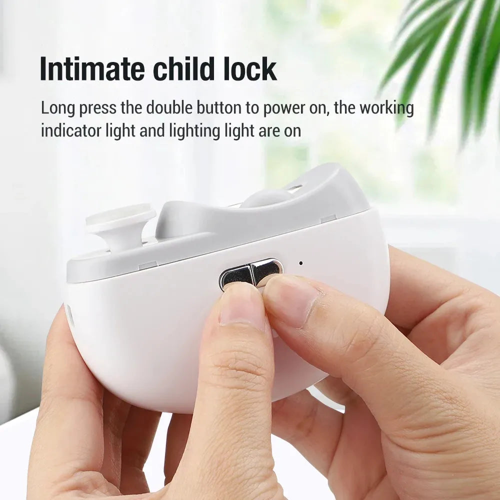 2 in 1 Electric Nail Clipper with Light and Safe Trimming