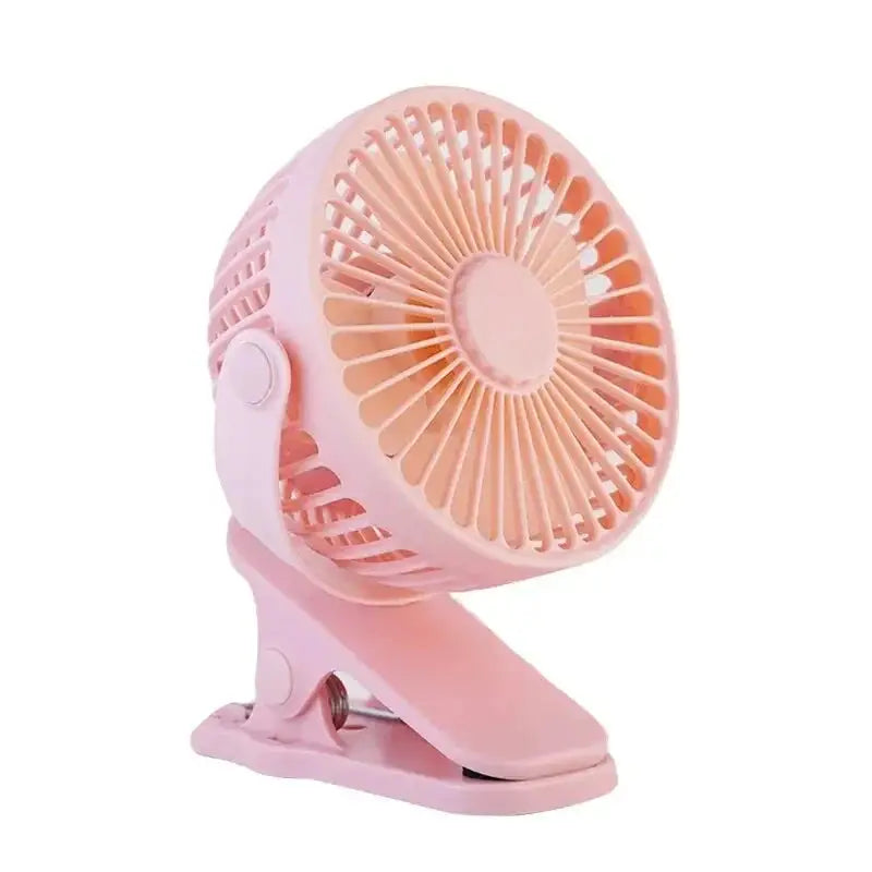 Mini USB rechargeable clip fan, 3-speed silent portable desk fan for home, dorm, office, or stroller use
