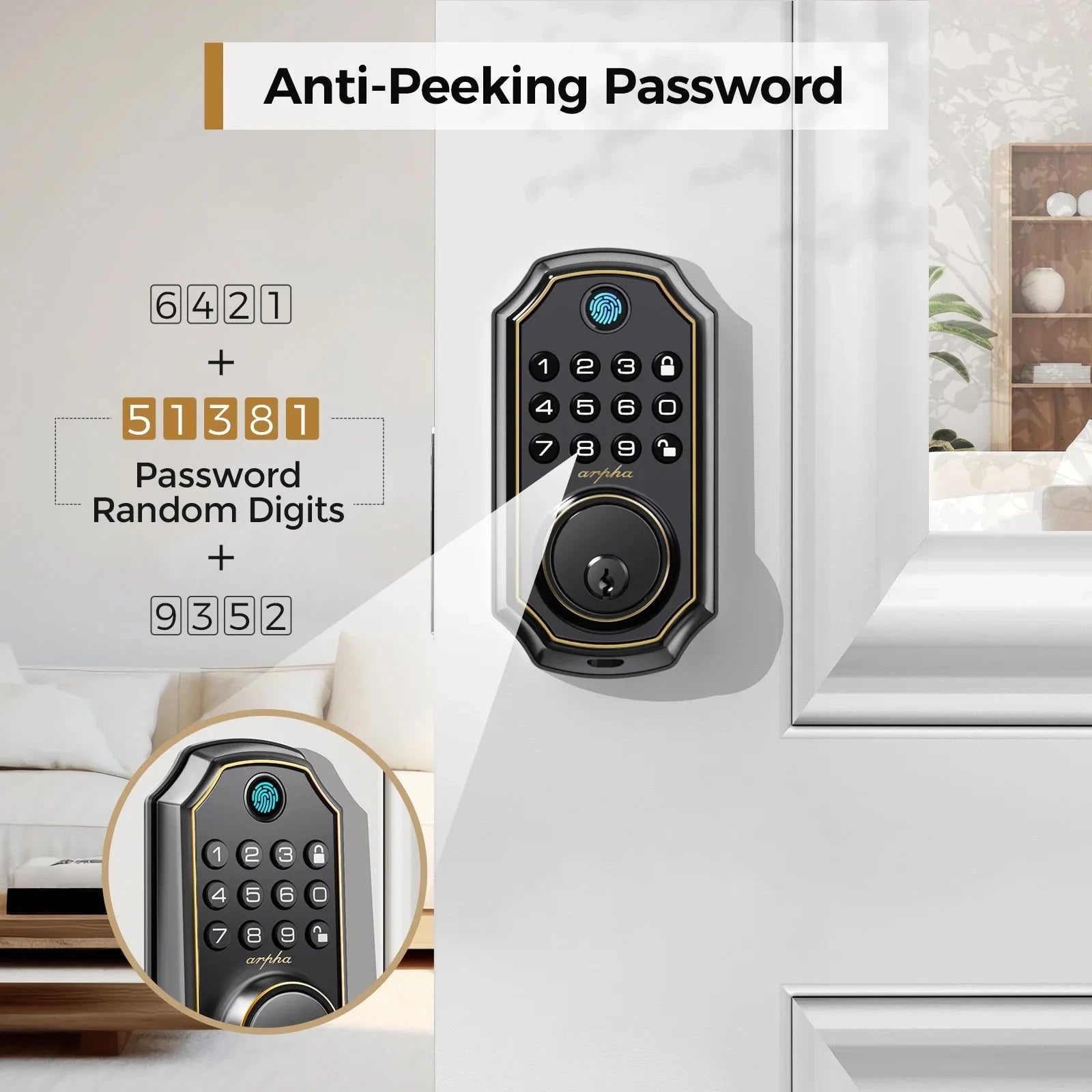 Smart Lock Fingerprint Door Lock with Keypad and Auto Lock