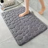 Gray 3D cobblestone embossed non-slip bath mat