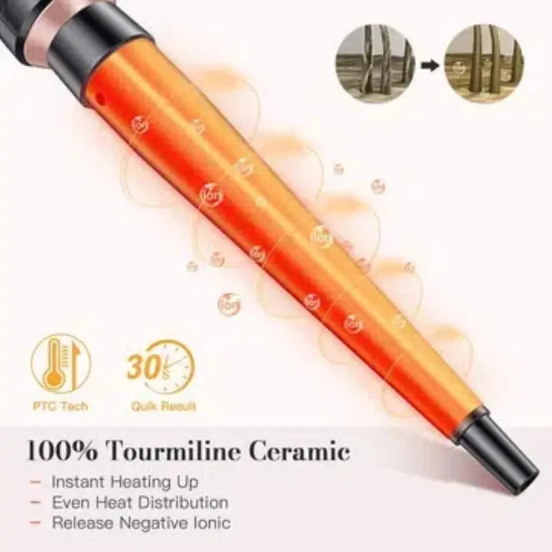 4 in 1 curling iron with 3 barrel hair waver and LED temperature control for styling