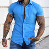 Elastic short sleeve lapel shirt