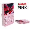 Pink 64GB portable video game console with car game