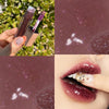 Deep plum liquid lipstick with glossy finish