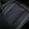 Black leather car front seat cover with diamond pattern