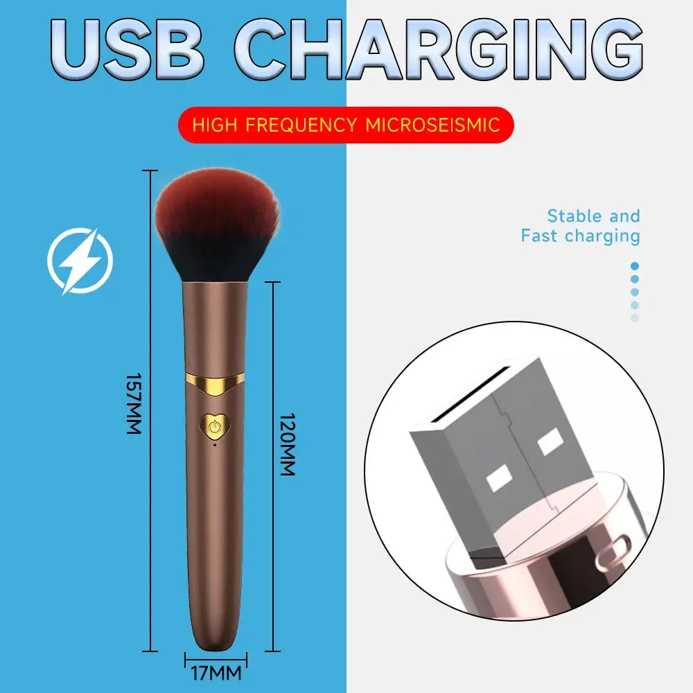 2-in-1 Electric Makeup Brush with 7 Vibration Modes Rechargeable & Soft