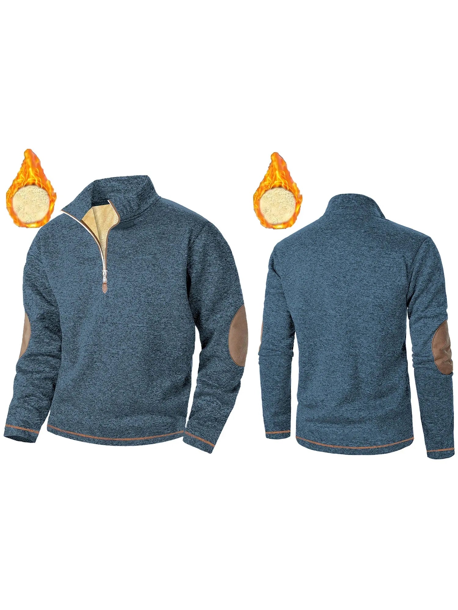 Men’s Fleece Lined Sweatshirt Quarter Zip Thermal Pullover
