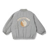 Gray lambswool jacket with bear embroidery