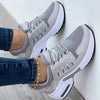 Gray casual platform sneakers for women