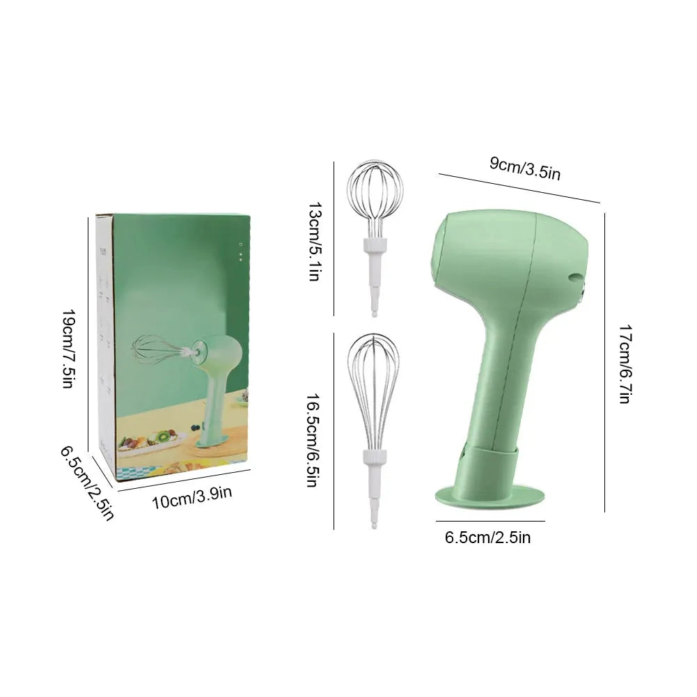 Electric Mixer Mini USB Rechargeable With Stainless Whisk