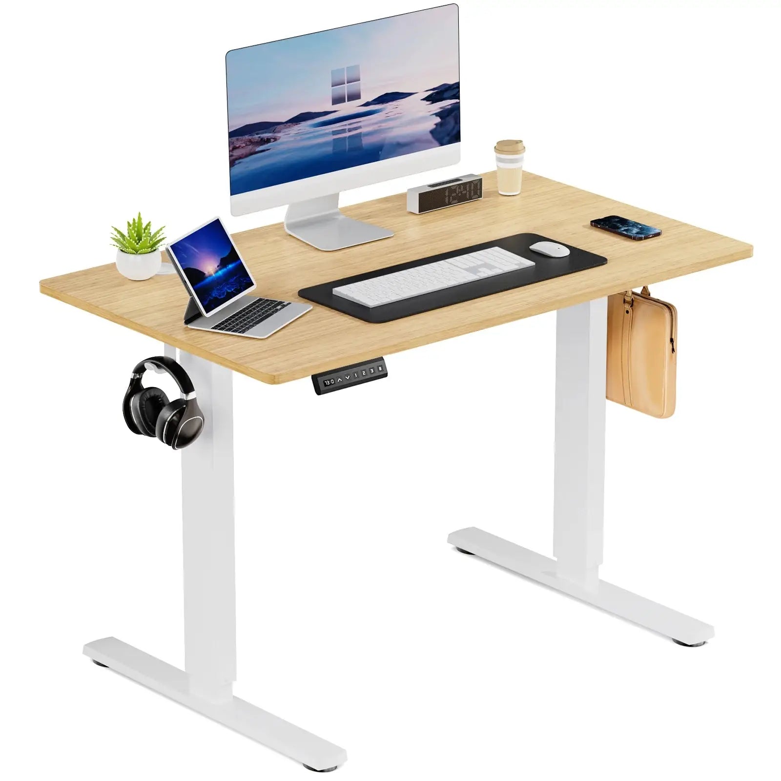 40x24 inch electric standing desk, height-adjustable ergonomic workstation for home office or computer setup