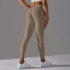 Khaki push up sports leggings with V-waist