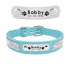 Blue rhinestone cat collar with name tag