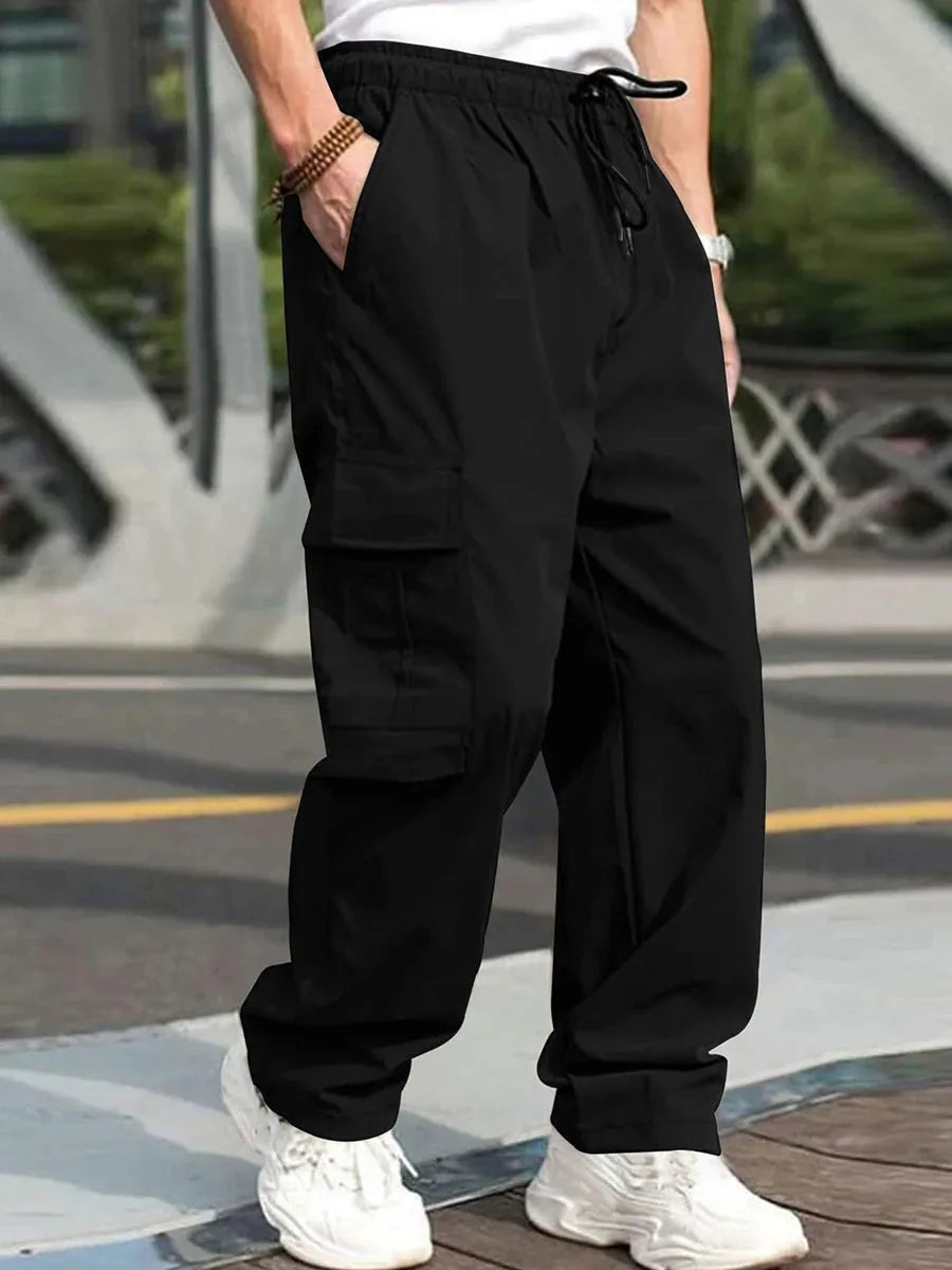 Men’s Cargo Pants Loose Fit With Drawstring And Pockets