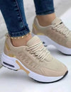 Beige women's vulcanized platform sneakers