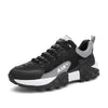 Black and gray casual sneakers for men with chunky sole