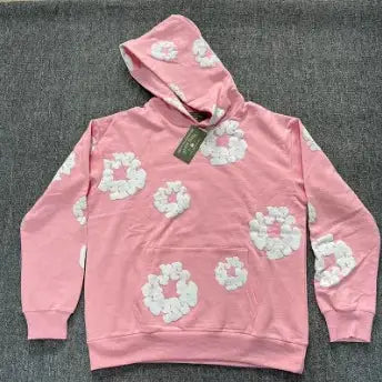 Unisex retro print hoodie, oversized casual pullover with long sleeves, daily wear sweatshirt