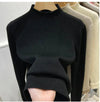 Black women's winter turtleneck sweater, slim fit