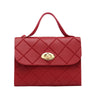 Red women's casual crossbody bag with quilted design