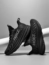 All-black men's marathon running shoes