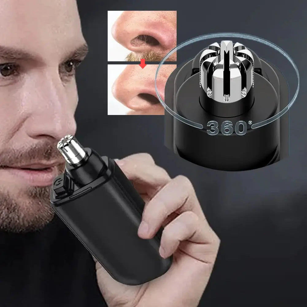 Electric nose hair trimmer, 7000 RPM motor, dual-edge blades, USB rechargeable, painless grooming (1–5 pcs)