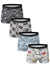 Pack of 4 men's fashion printed boxer briefs with graphic designs