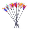 Colorful feather cat toys with bells on sticks