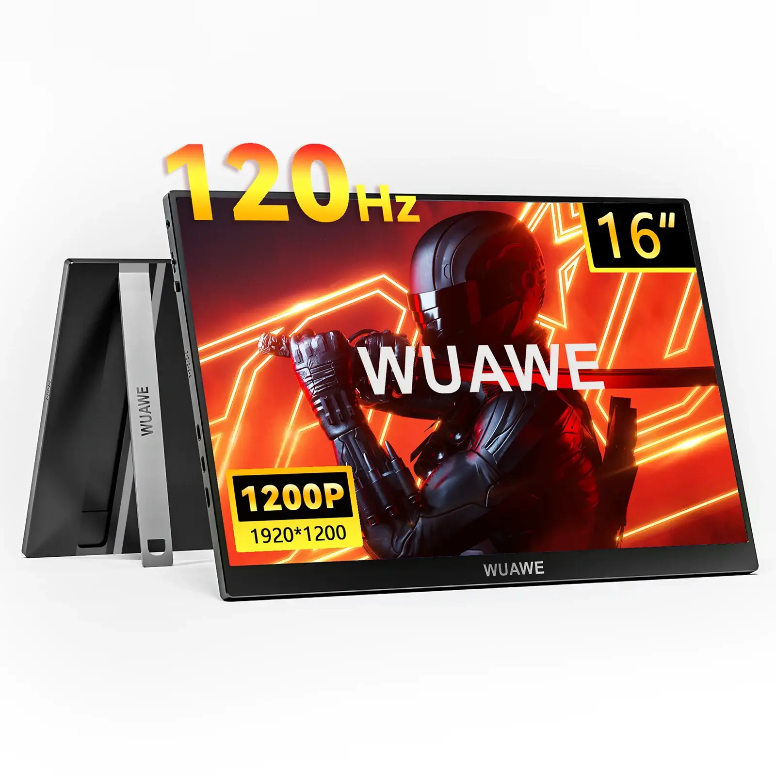16" 120Hz Portable Gaming Monitor | 1200P HDR Display with Stand, Freesync & 100% sRGB – 16:10 Ratio