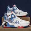 Men's casual basketball shoes with blue and red details