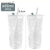 Set of two 600ml glass tumblers with lids and straws