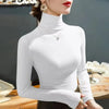 White turtleneck long sleeve t-shirt for women