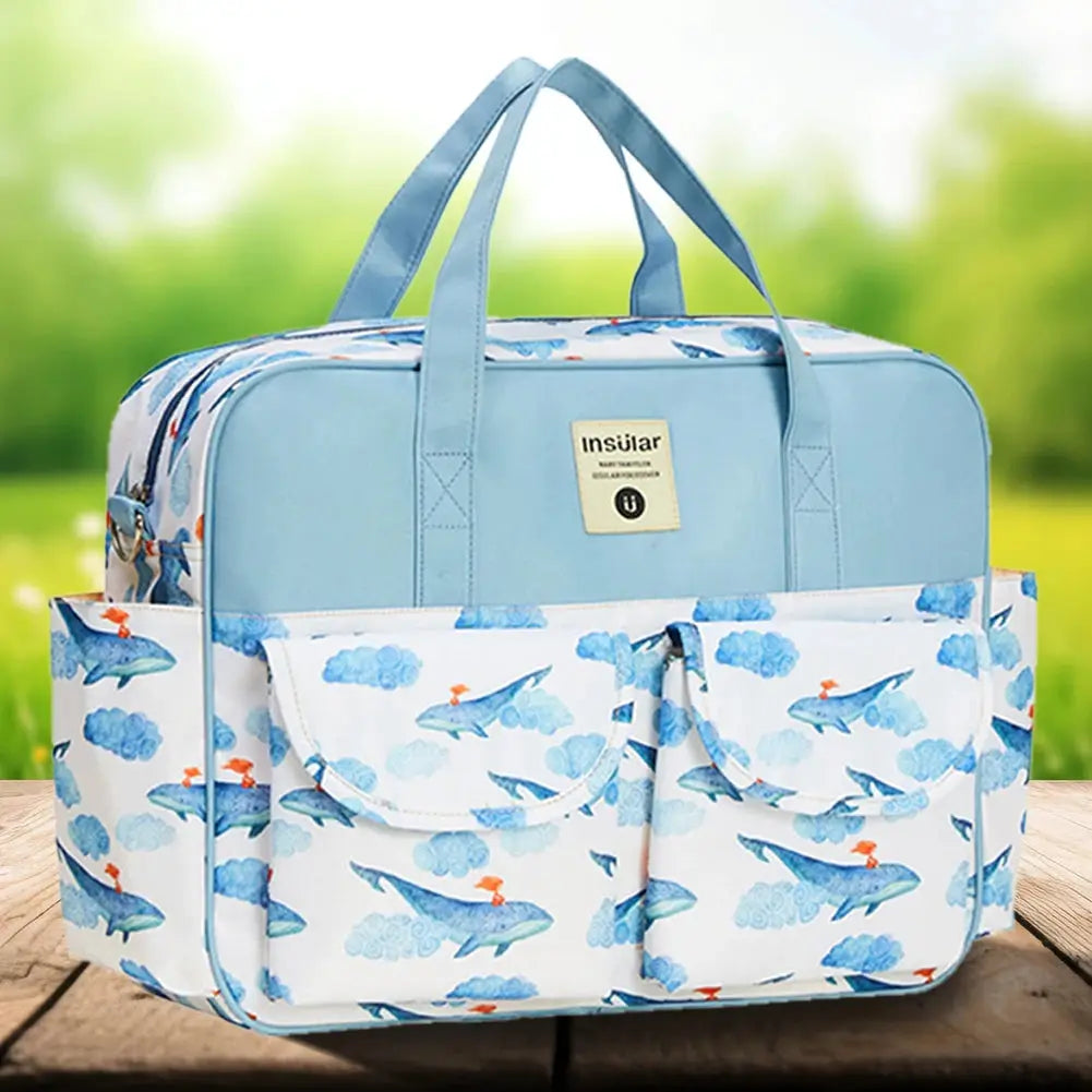 Waterproof maternity stroller bag with large capacity, lightweight shoulder design, ideal for travel and daily use