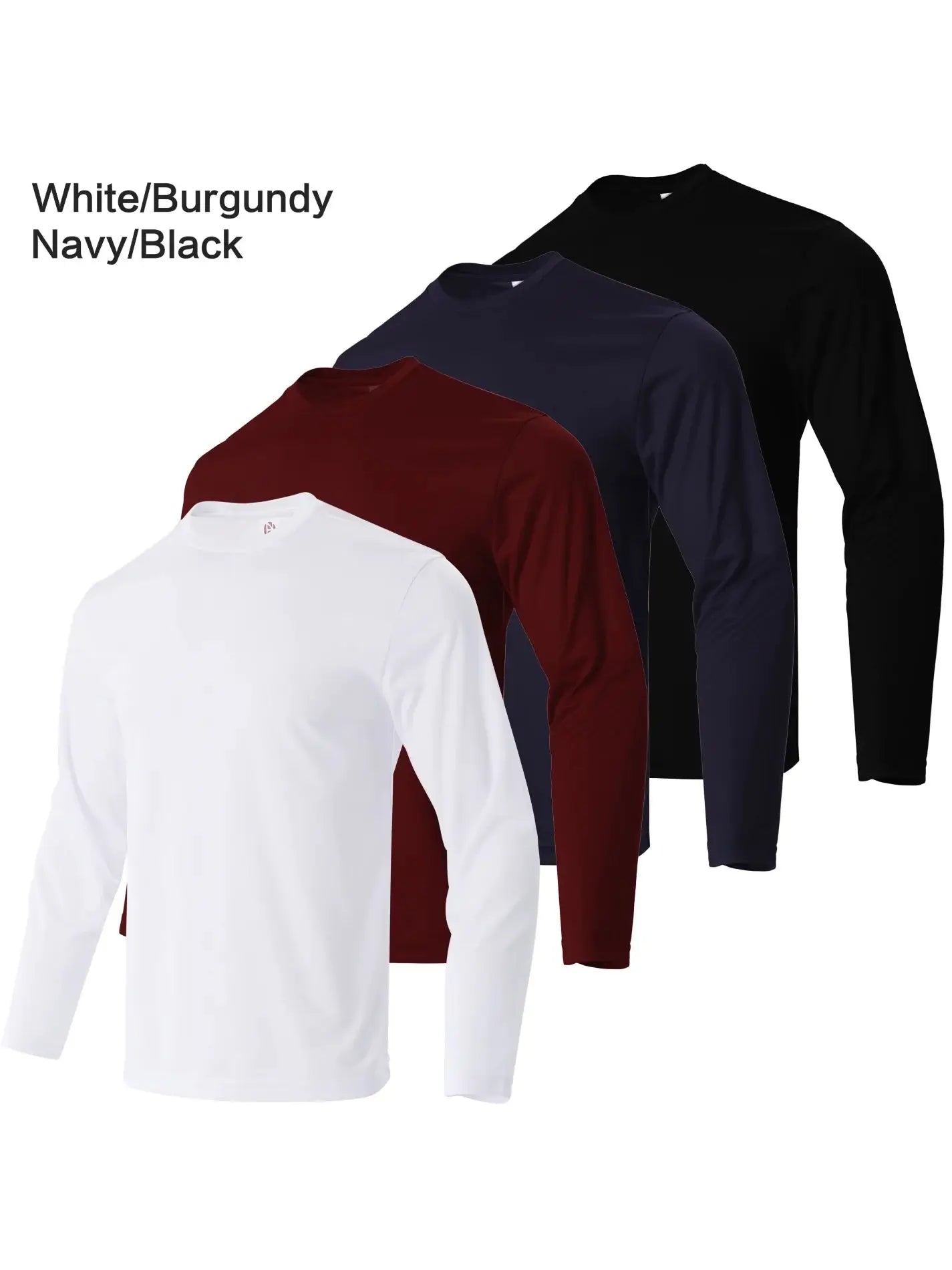 4-piece men's long sleeve quick-dry athletic T-shirt set, breathable fabric for running or fitness workouts