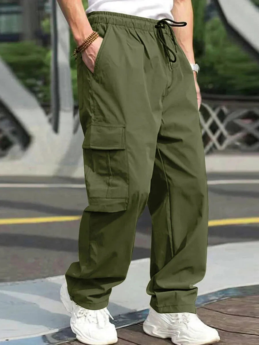 Men’s Cargo Pants Loose Fit With Drawstring And Pockets