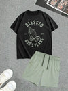 Men's short-sleeved shorts suit