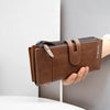 Brown fashion long wallet for women in hand