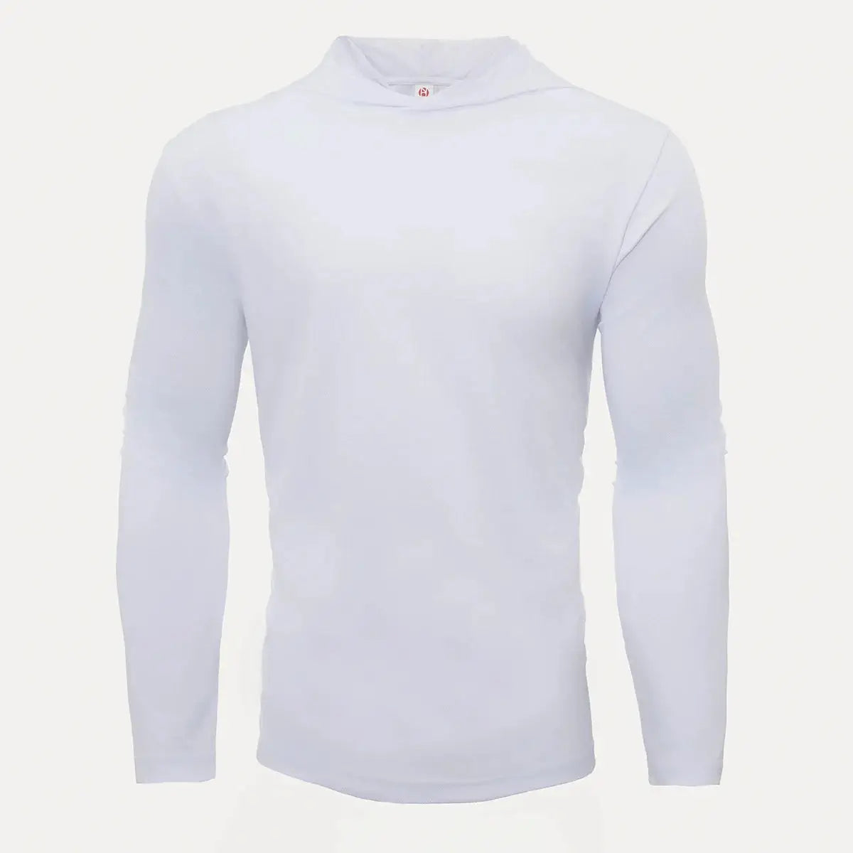 Mens 5-piece sportswear set long sleeve hoodie in white, breathable polyester fabric ideal for running and fitness in all seasons.