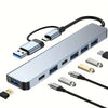 7 in 1 Aluminum USB Extender with multiple ports