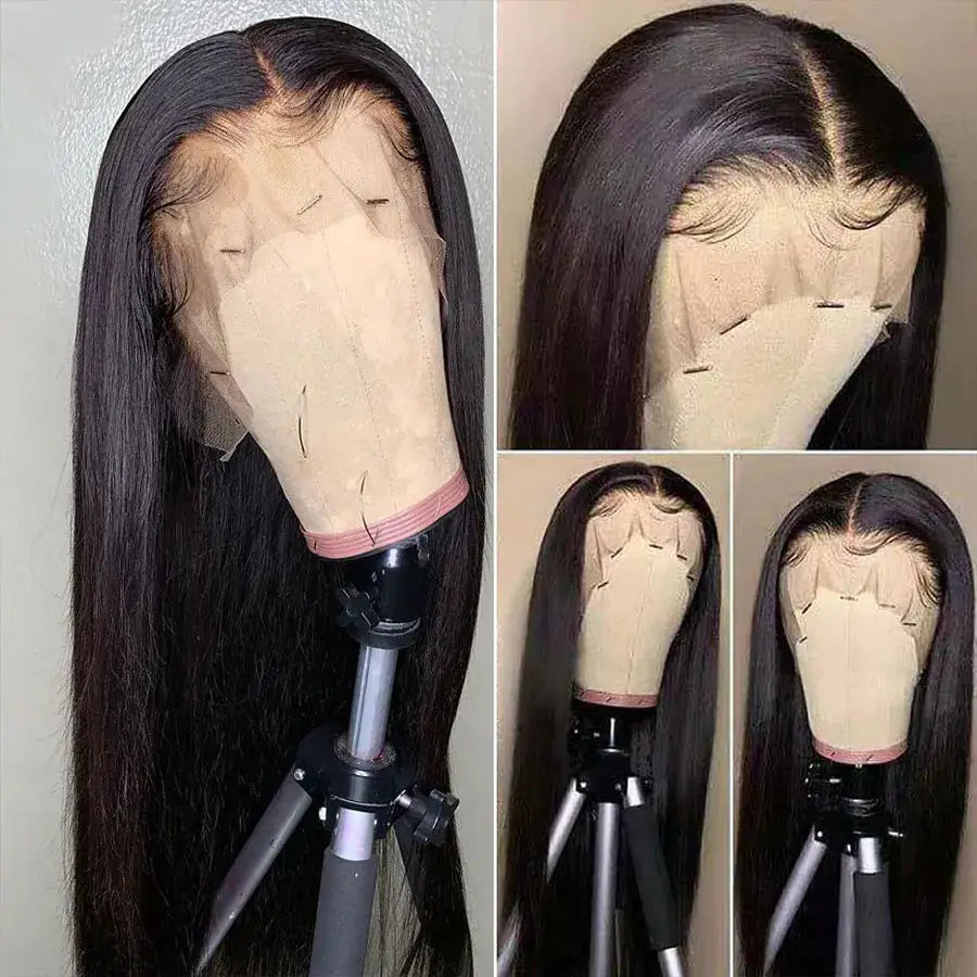 HD Transparent Lace Front Wig – 13x4 & 13x6 Straight Brazilian Human Hair, Pre-Plucked, 4x4/5x5 Options