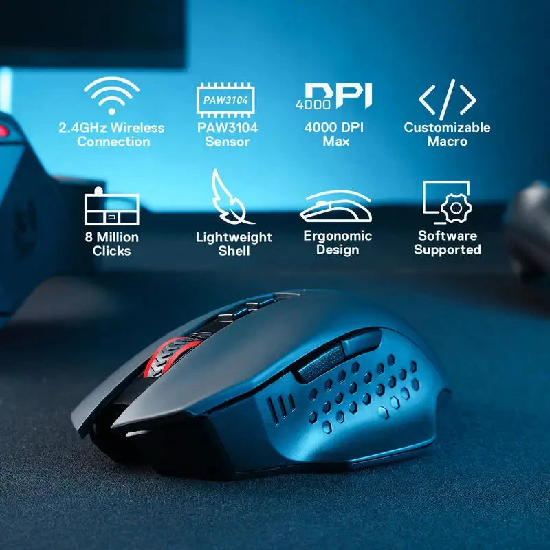 Wireless Gaming Mouse Redragon M656 4000 DPI Performance