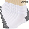 30 pairs of white nautical socks with gray heels