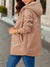 Khaki fleece lined hoodie sweatshirt for women