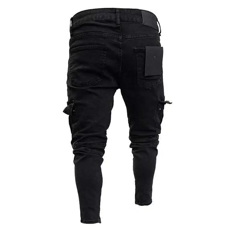 Men’s Cargo Jeans – Relaxed Fit, Multi-Pocket, Lightweight Denim for Urban Spring & Summer Streetwear