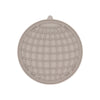 Gray round silicone mat with grid texture