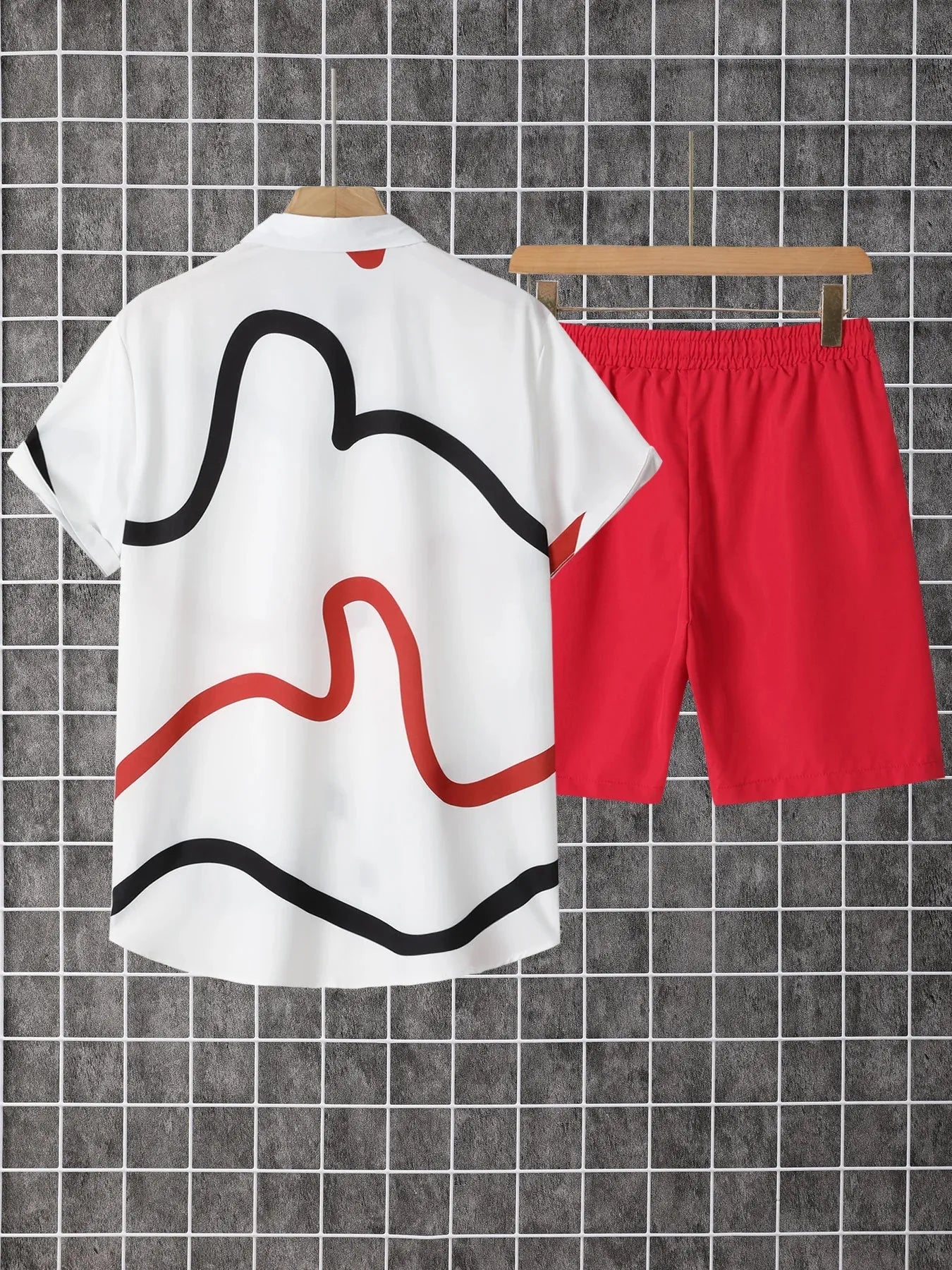 Shirts Set Men Printed Button Down 2 Pack With Pants