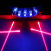 Blue LED bike lights with crossed laser lines