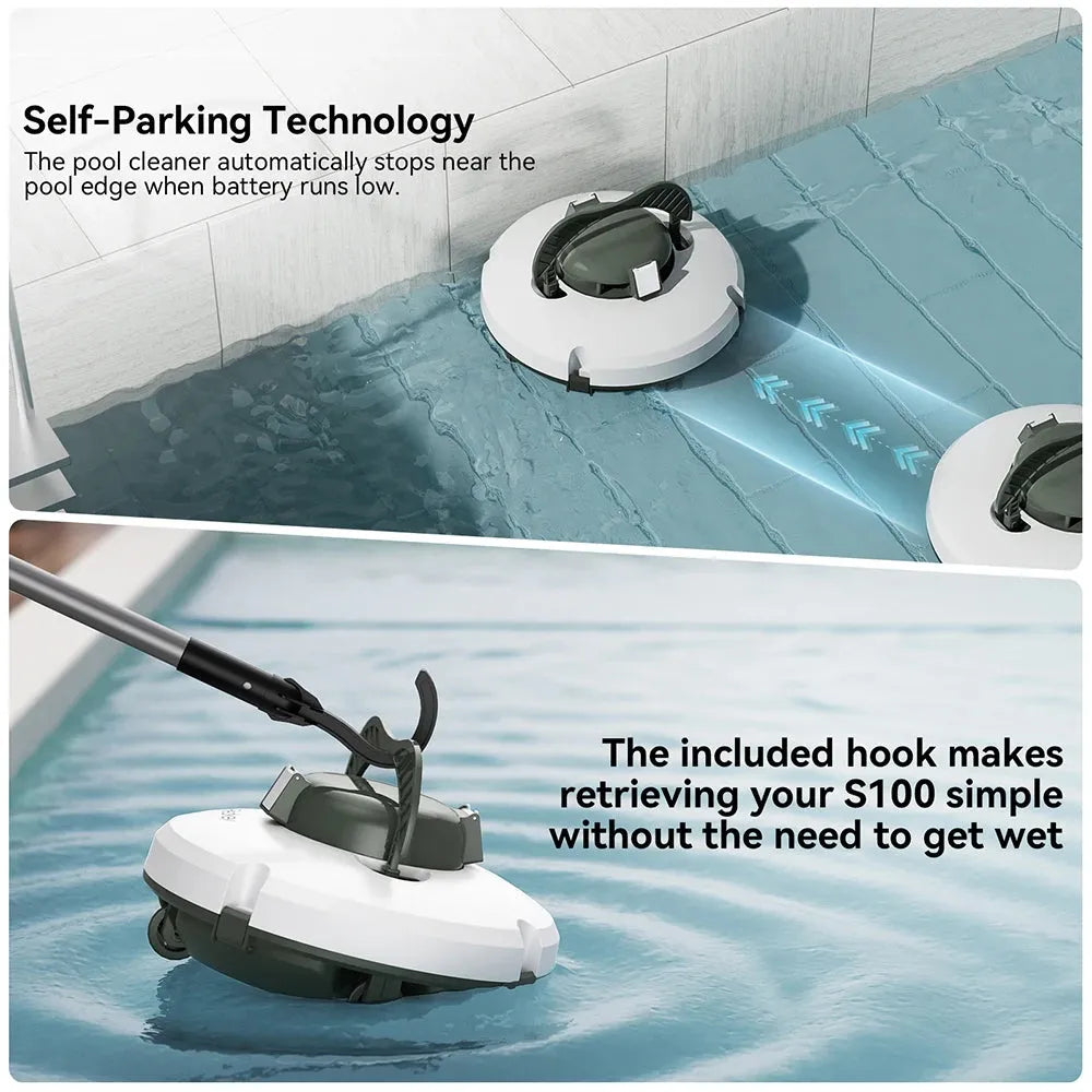 Cordless Robotic Pool Cleaner with IPX8 and Long Runtime