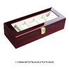 5-slot wooden watch organizer with glass lid