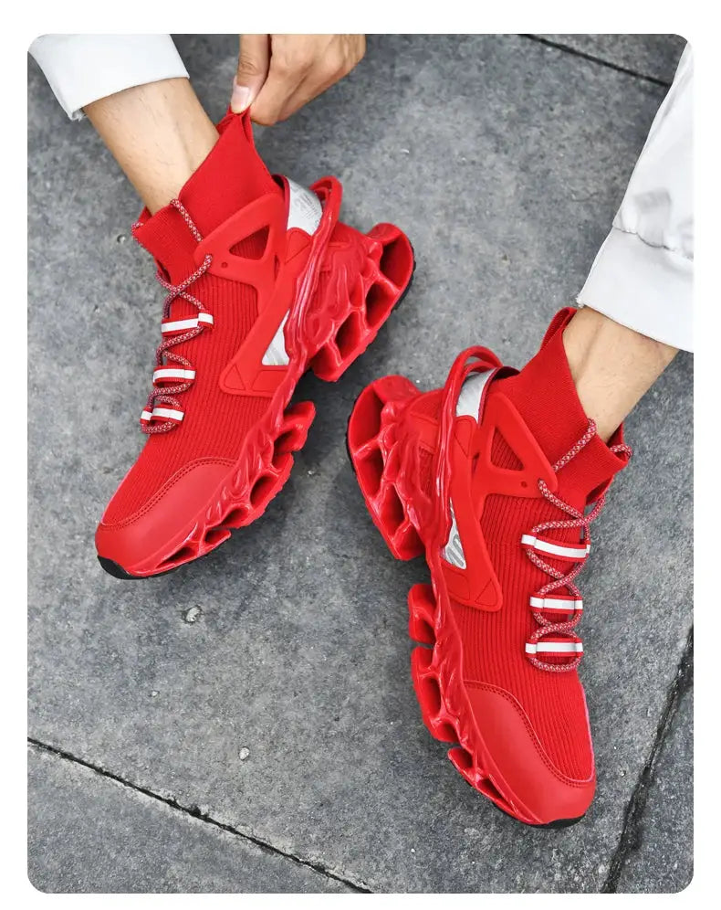 Men’s breathable running sneakers with blade sole, lightweight multi-sport tennis and walking shoes