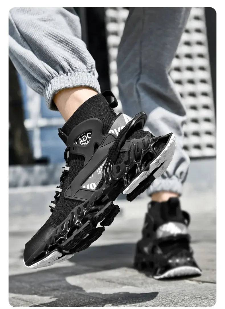 Men’s breathable running sneakers with blade sole, lightweight multi-sport tennis and walking shoes